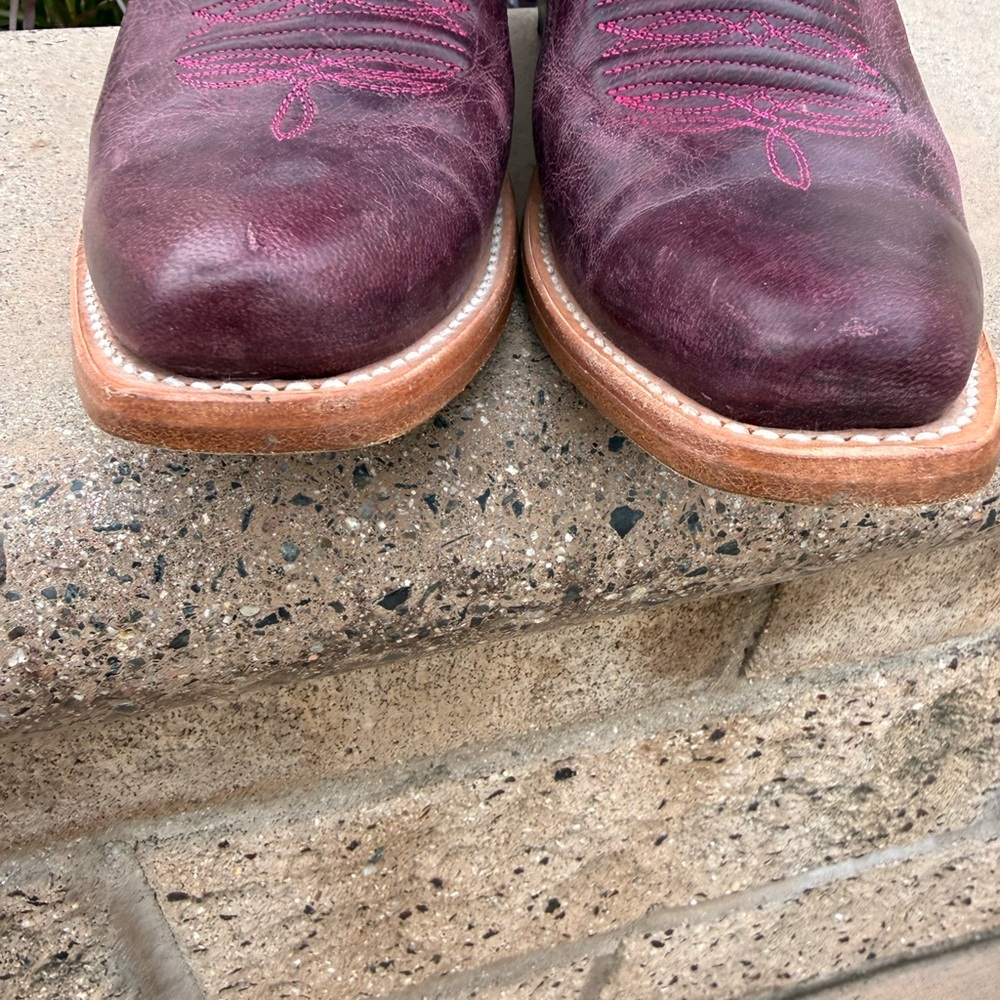 Ariat Women's Magenta and Pink Embroidered Western Heeled Boots - Picture 6 of 11